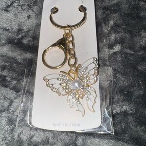 Butterfly w/Crystal Details Keychain Bag Charm